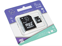 Карта памяти 8Gb MicroSDHC Class 10 с адаптером SD T&G