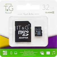 Карта памяти 32Gb MicroSDHC Class 10 с адаптером SD T&G