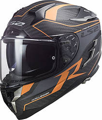МОТОШОЛОМ ЗАКРИТИЙ LS2 FF327 CHALLENGER C GRID КОЛІР MATT CARBON ORANGE