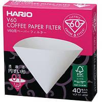 Фильтры Hario 01 40 шт. Белые Харио V60 для кофе BOX