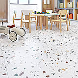 Самоклеюча підлогова LVT плитка Білий камінь 600х600х1.5mm, фото 7