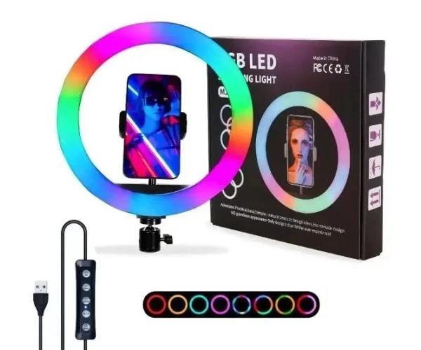 Кільцева LED RGB SP12/MJ 30 лампа USB 30cm для селфі 12" 028 RING LIGHT, фото 1