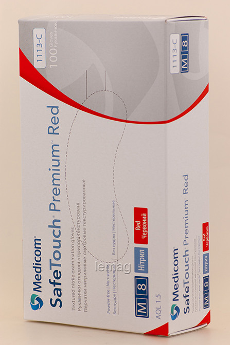 Medicom Рукавички нітрилові 4.2 г, 100 шт - Червоні, розмір M
