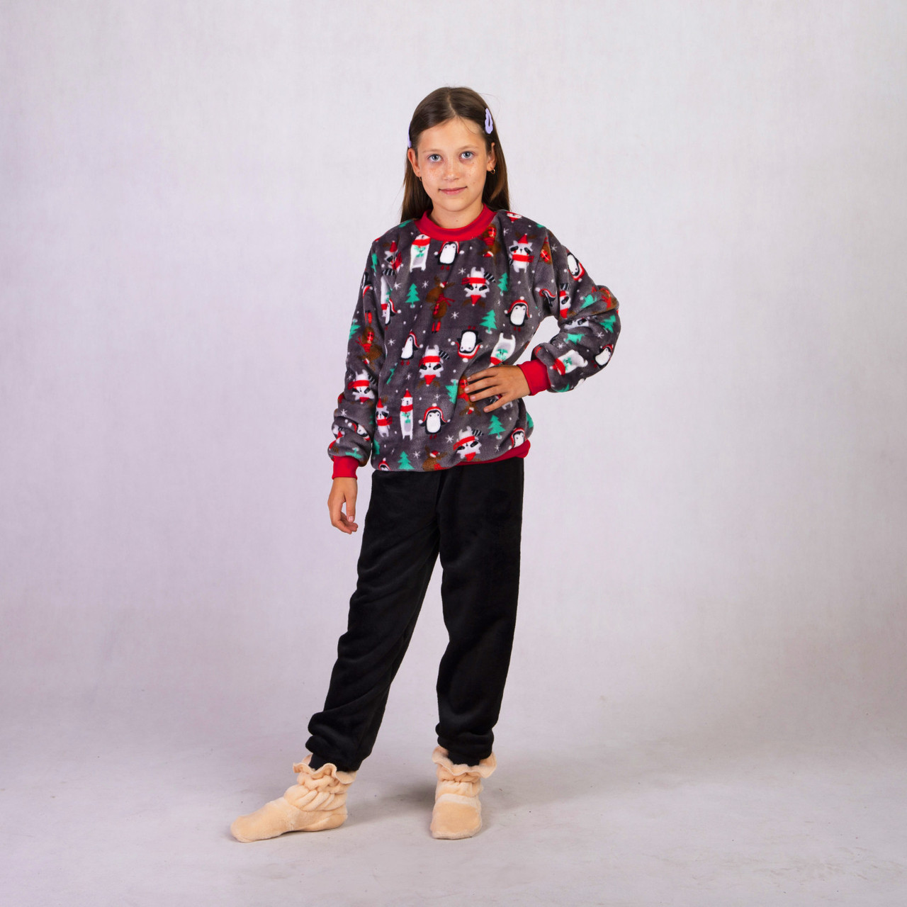 Піжама дитяча махрова тепла для дівчинки 36-42 р.