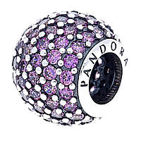 Серебряный шарм Pandora Фиолетовый шар паве 791051CFP