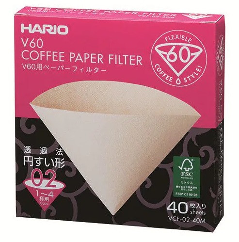 Фільтри Hario 02 40 шт. V60 BOX Натуральні