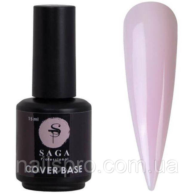 База для гель-лаку SAGA Cover Base Elastic №02 бузково-рожевий, 15 мл