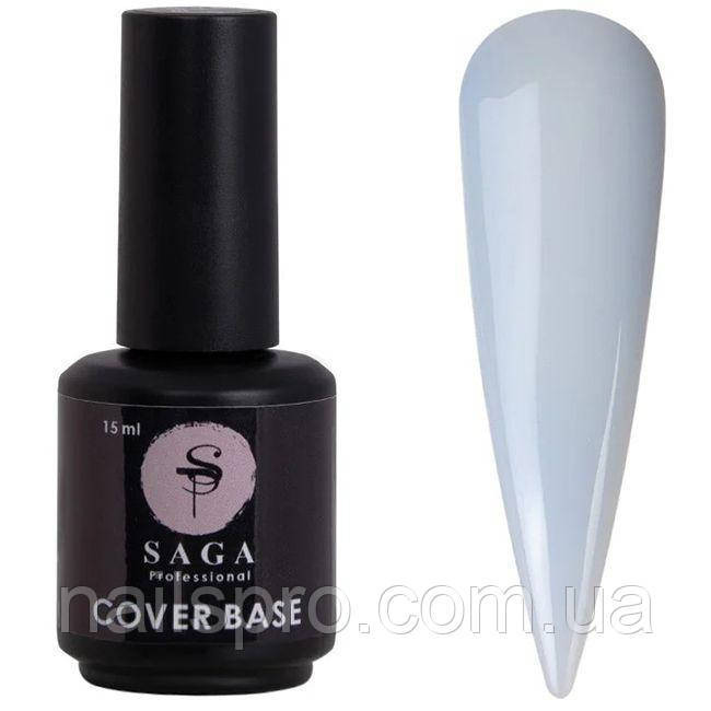 База для гель-лаку SAGA Cover Base Elastic №06 прозорий сіро-блакитний, 15 мл