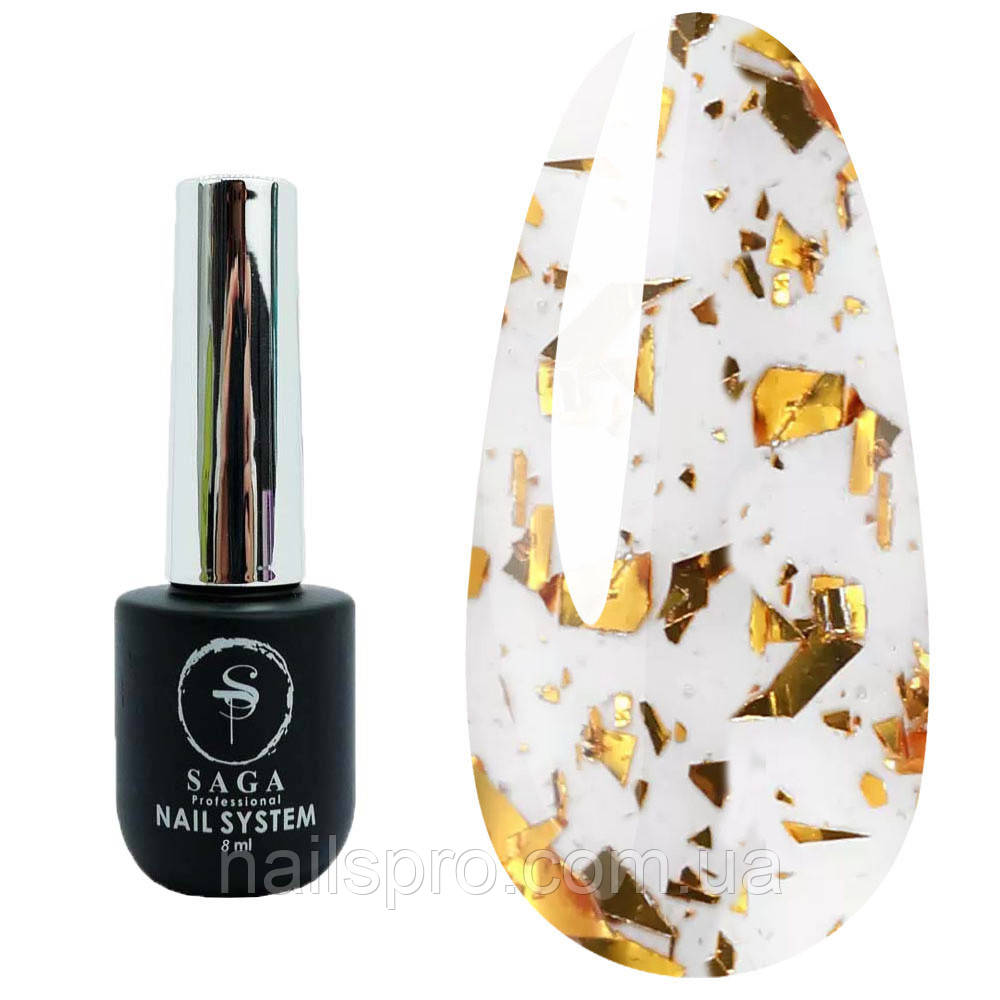 База камуфлююча SAGA Leaf Base №04 молочний із золотою поталлю, 8 мл