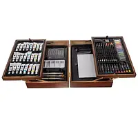 Подарунковий художній набір для малюнка Maaleo у валізі (85 предметів)