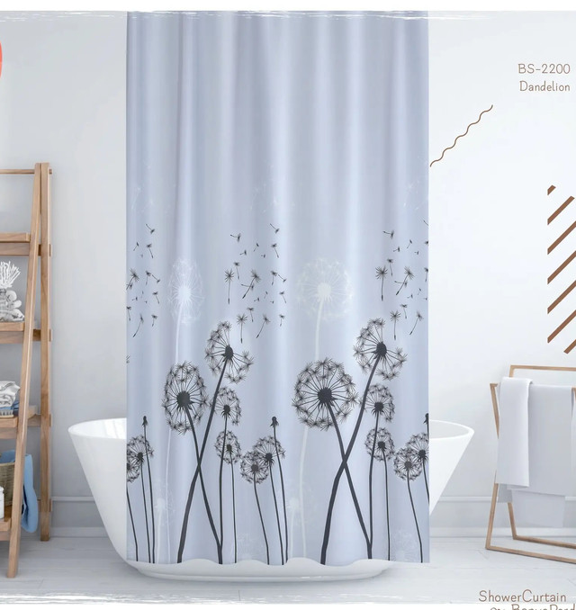 Шторка 180*200 см для ванної кімнати поліестер з декором Dandelion Шторка 180*200 см для ванної кімнати поліестер з декором Dandelion