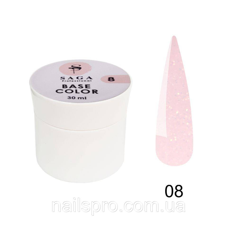 База камуфлююча SAGA Color Base №08 рожевий з шимером, 30 мл