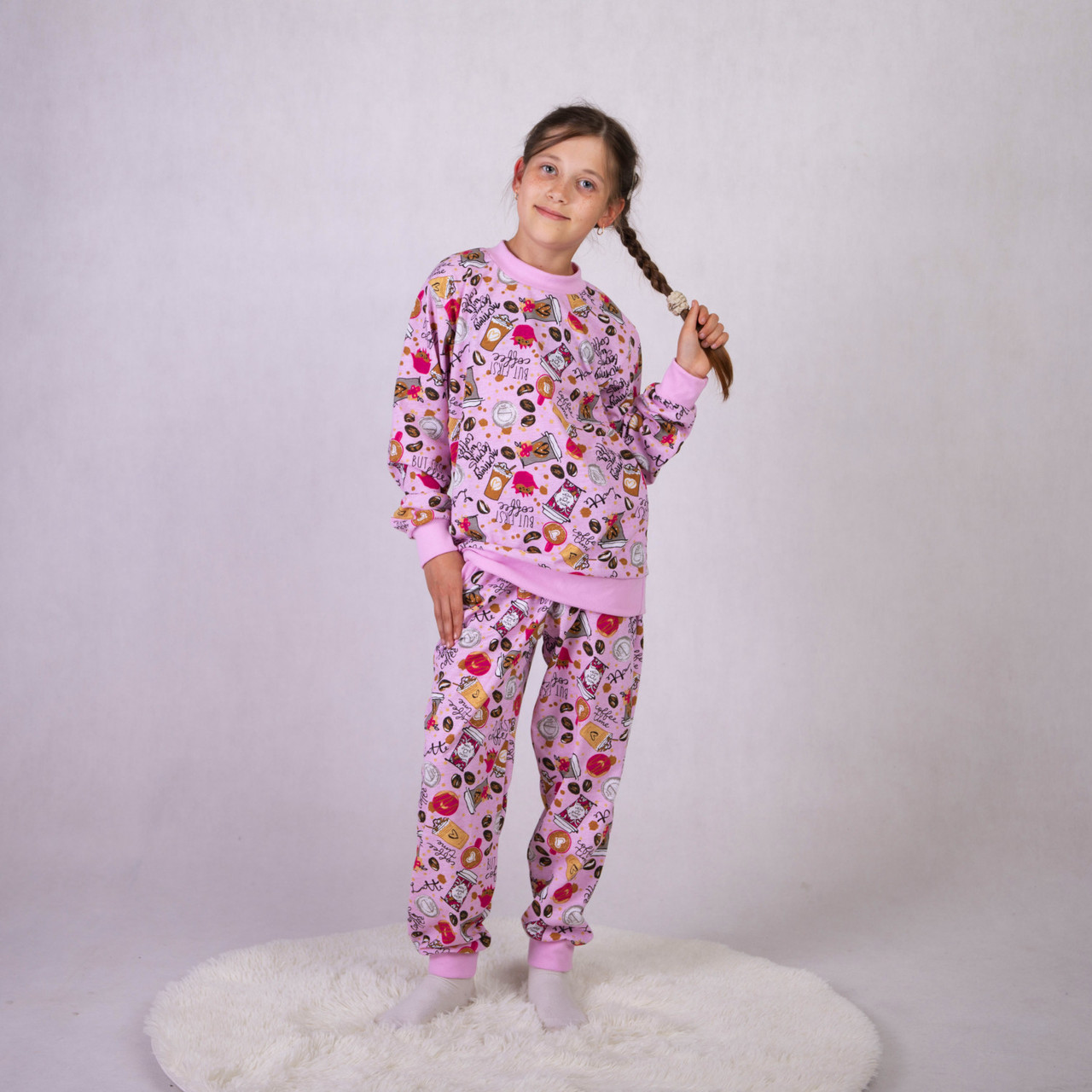Дитяча піжама літня для дівчинки рожева 36-42р.