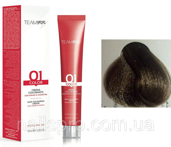 Крем-фарба для волосся TEAM155 Color Cream (7.01 Блонд натуральний попелястий), 100 мл