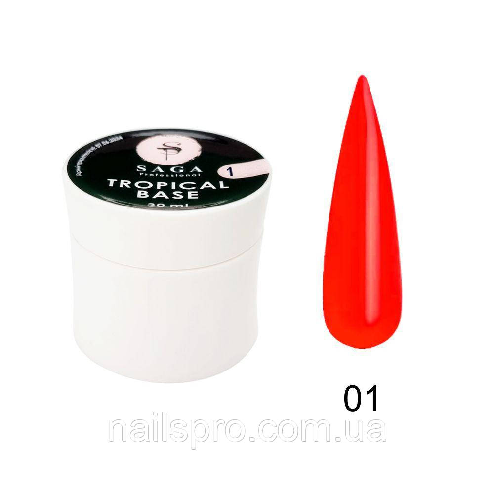 База камуфлююча SAGA Tropical Base №01 неоновий червоний, 30 мл