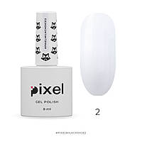 Гель-лак Pixel Milk Choice №02 (молочно блідо-бузковий), 8 мл