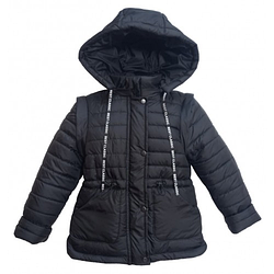 Демісезонна куртка-жилетка для дівчаток Наомі, зріст 122,128,134,140,146 чорна