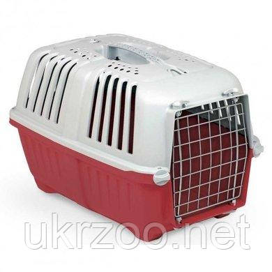 Пластиковая переноска для собаки кота животных до 6 кг дверь металл PRATIKO 1 METAL RED  48*31.5*33 см