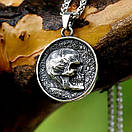 Чоловічий кулон підвіска з ланцюжком FREYR на шию з медичної сталі під срібло з Черепом, фото 2