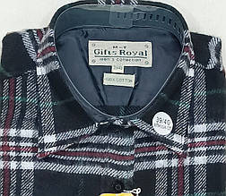 Сорочка чоловіча вовна Gifts Royal vd-0002 класична в клітку, тепла чоловіча сорочка картата на зиму 40, фото 4