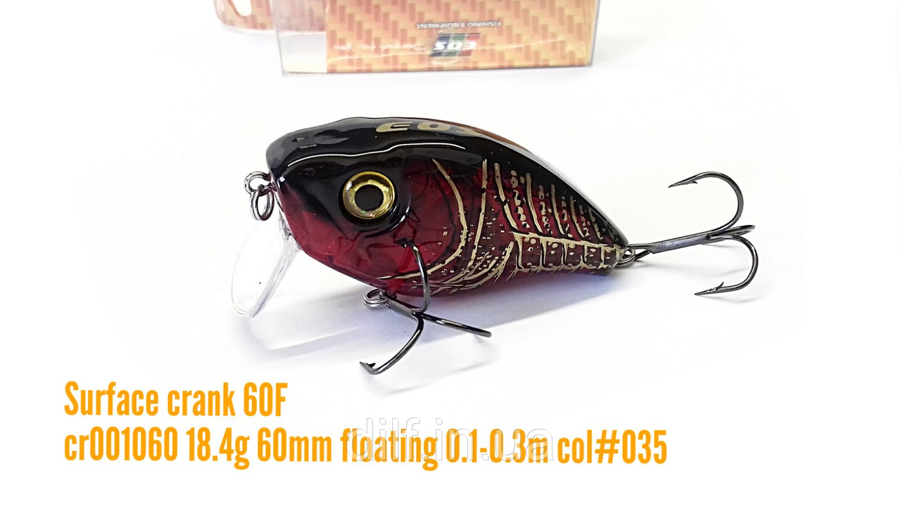 Воблер EOS Surface crank 60f 18.4g заглиблення 0.1-0.3м (колір 035), фото 1