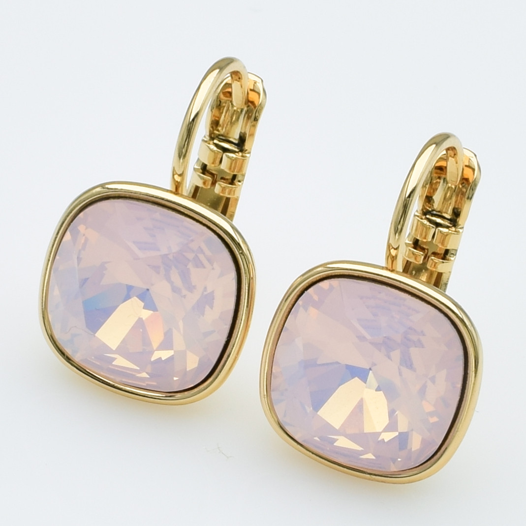 XUPING Серьги Позолота 18к Камни Swarovski Высота 1.9см, Ширина 1.2см
