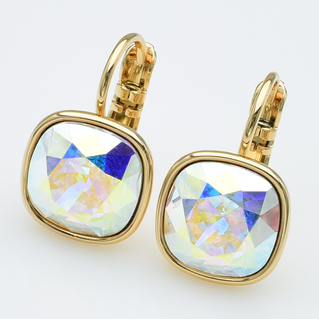 XUPING Серьги Позолота 18к Камни Swarovski Высота 1.9см, Ширина 1.2см
