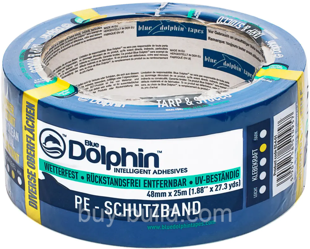 Скотч малярний DOLPHIN 38ммх50м BLUE 30днів 02-3-02