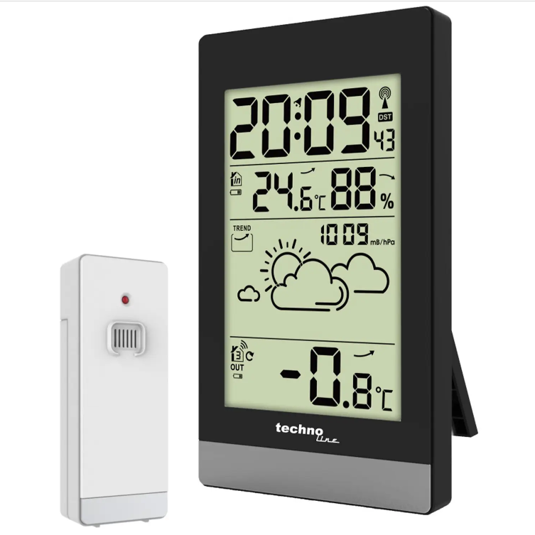 Метеостанція прогноз погоди годинник Technoline WS9132 Black (WS9132) Електронна метеостанція побутова Німеччина