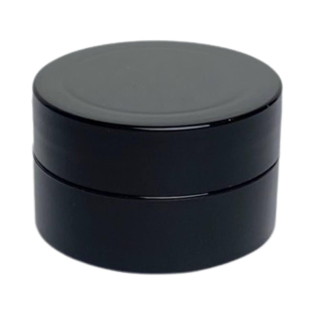 Баночка пластикова з мембраною кришкою Скін, чорна з чорною кришкою 10 мл, фото 1