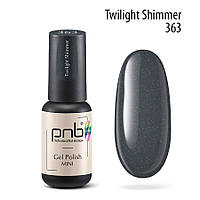 Гель-лак для ногтей PNB mini 363 Twilight Shimmer, dark grey, 4 мл