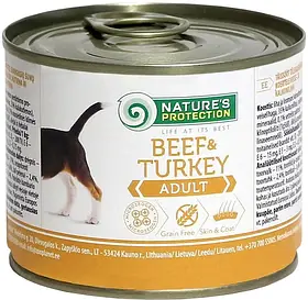 Вологий корм для собак Nature's Protection Adult Beef & Turkey з телятиною та індичкою 200 г (4771317245236)