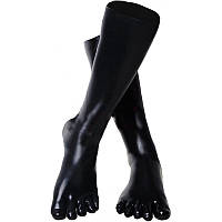 Латексные высокие носки с пальцами Bdsm4u Latex Five Fingers Socks Large