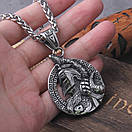 Чоловічий кулон підвіска з ланцюжком NJOR SILVER на шию з медичної сталі під срібло зі Спартанцем, фото 3