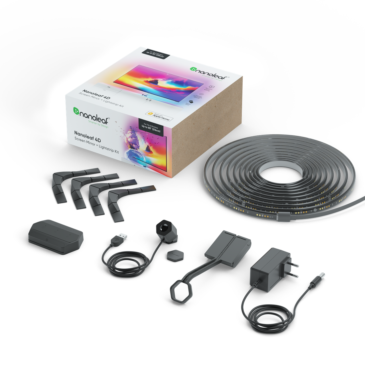Набір адаптивного Ambilight підсвічування Nanoleaf 4D Screen Mirror + Lightstrip Kit (Для ТБ та моніторів до 85"), фото 1