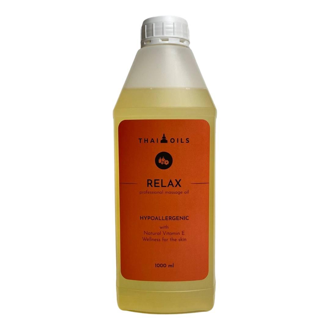 Масажна олія для всіх типів шкіри професійна розслаблююча Thai Oils Relax 1000 ml Олія для масажу Релакс