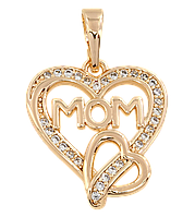 Кулон Xuping M&L Цвет 18К "Сердечки с надписью Мама" для цепочки до 6мм