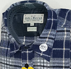 Чоловіча сорочка вовна Gifts Royal vd-0003 класична в клітку, тепла чоловіча сорочка картата на зиму, фото 6