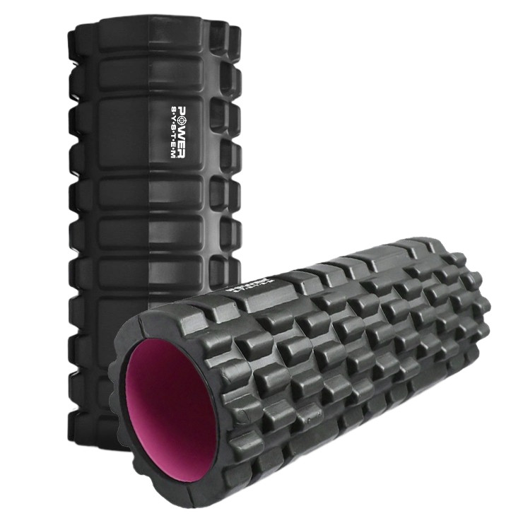 Масажний ролик (ролер) Power System PS-4050 Fitness Foam Roller Black/Pink (33x15см.)