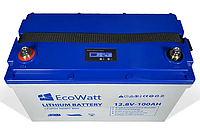 Аккумулятор литий-железо-фосфатный LiFePO4 Ecowatt LED, 12,8 В 100Ah (для котла, дома, квартиры)