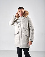 Чоловіча зимова куртка, сірого кольору.