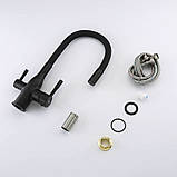 Змішувач для кухні під фільтр Frap F4396-6 з гнучким виливом, фото 5