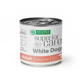 Суп для собак з білим забарвленням шерсті NP Superior Care White Dogs з лососем та тунцем, 140мл