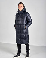 Мужская зимняя куртка Moncler, темно-синего цвета.