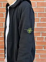 Зип Худи черное мужское Stone Island