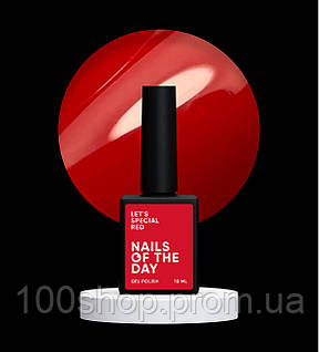 Nails of the Day Let’s special red – особливий червоний гель лак, що перекривається в один шар, 10 мл