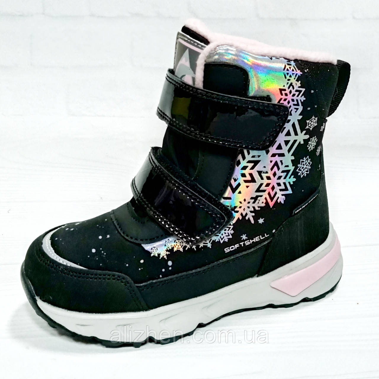 Дитячі зимові термочеревики, черевики для дівчинки тм B&G розміри 28 - 33, чорні..
