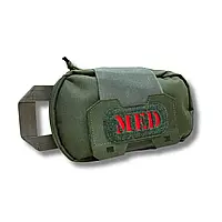 Мини подсумок медицинский горизонтальный олива хаки,тактическая военная армейская сумка для аптечки для ВСУ