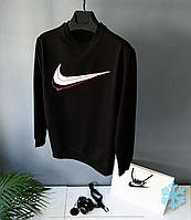 Мужской зимний свитшот Nike зима/осень. Молодежная кофта, мужской свитер черный.