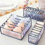 Органайзер для зберігання нижньої білизни та шкарпеток на 6 секцій сітчастий прозорий роздільник, фото 10